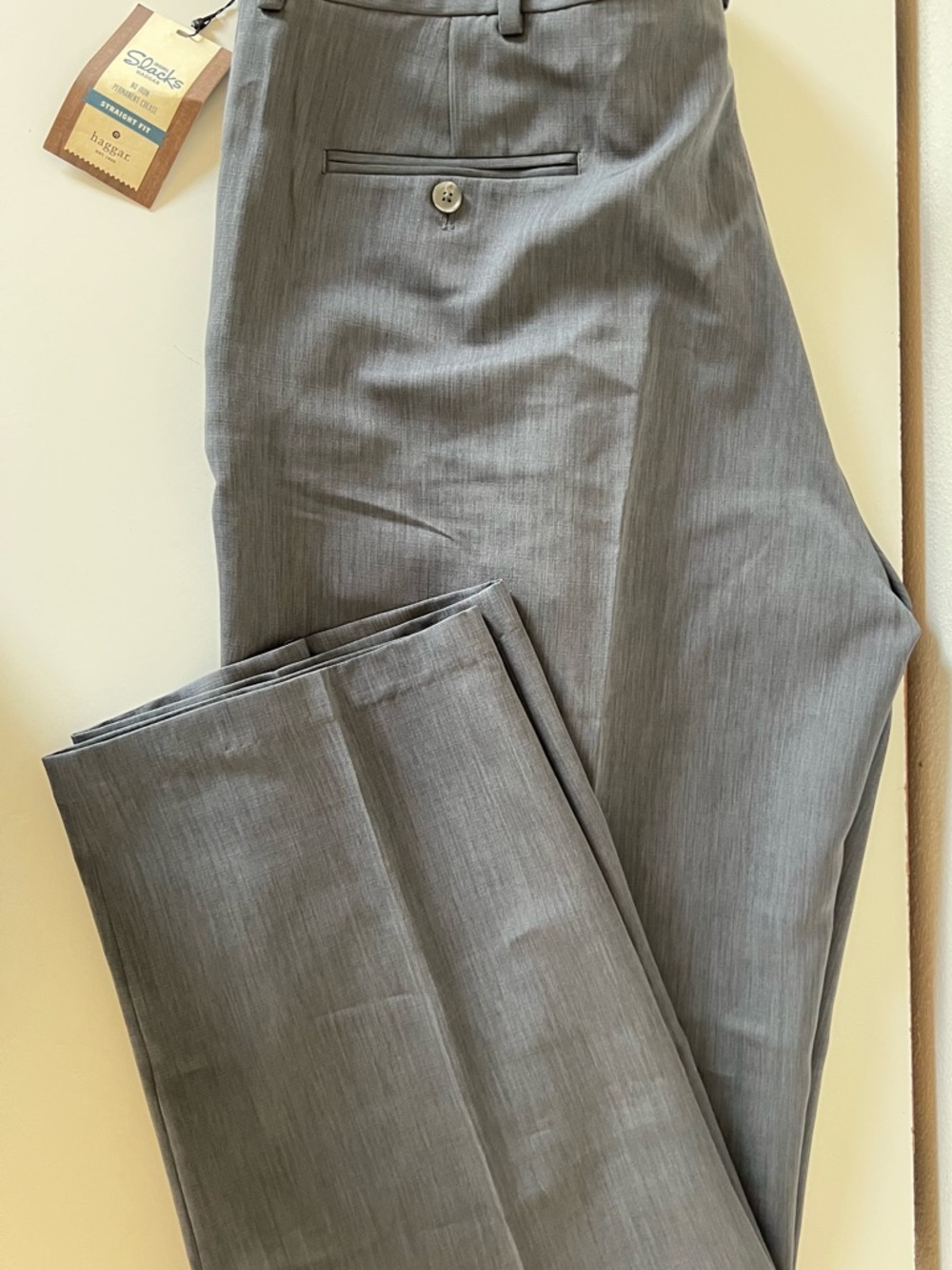 Haggar Gray Textured Stria Dress Pants 40x32 Straight Fit NWT